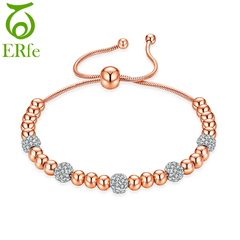 ER Charm Tennis Chain Bracelet Girls Cute Rose Gold Love Braclet Women
