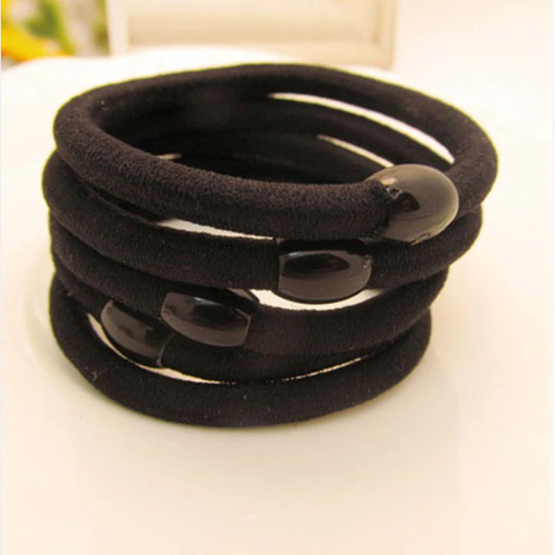 30Pcs Hairdressing Tools Black Rubber Band Hair Ties/Rings/Ropes Gum Springs Ponytail Holders Hair Accessories Elastic Hair Band hair clips for fine hair