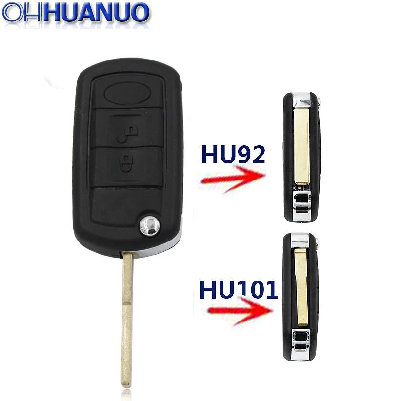 

Replacemen New Flip Remote Key Shell 3 Buttons Remote Auto Car Key for Land Rover+HU92/HU101 Blade