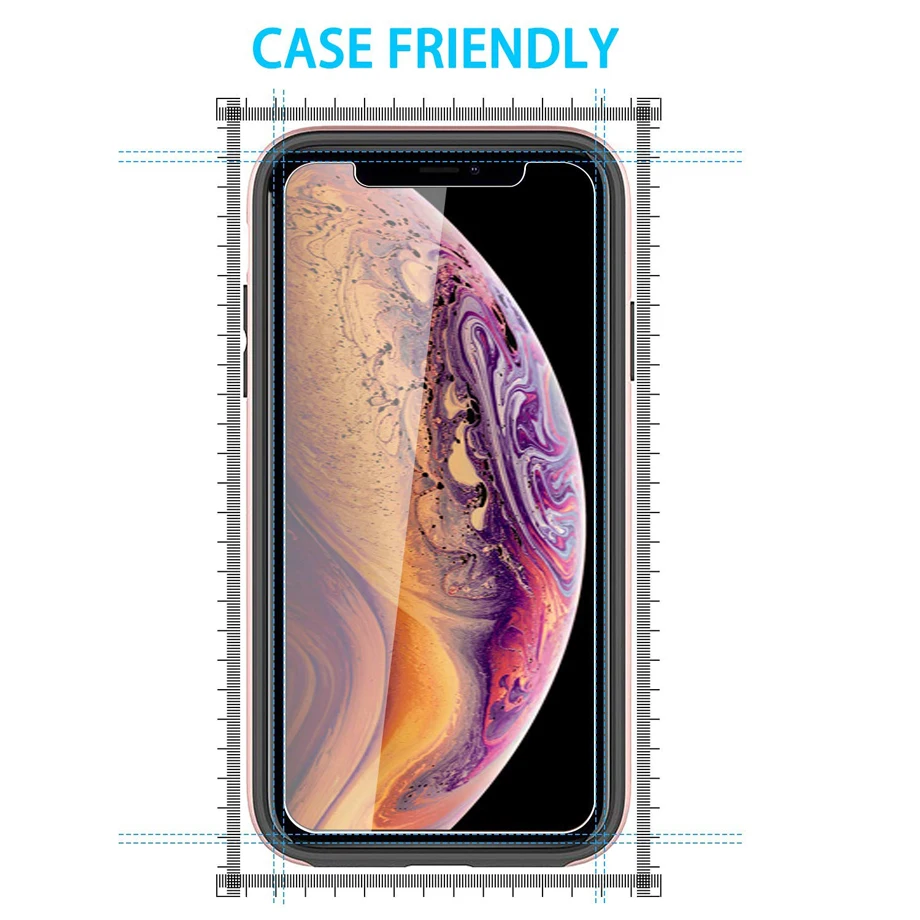 3 шт. закаленное стекло для iPhone XS Max жесткий защитный чехол дружественная Защитная