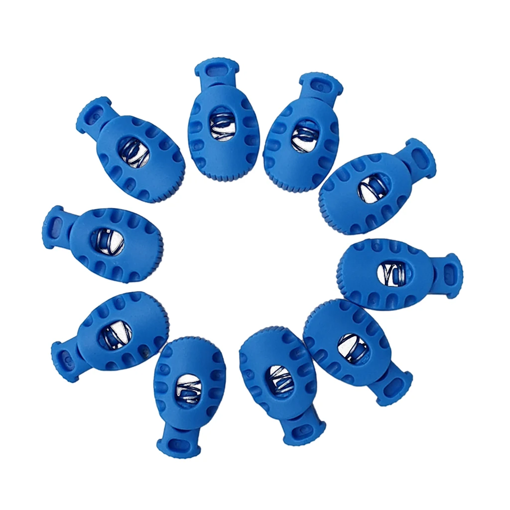 MagiDeal 10 Sets Cord Lock Toggle Buckle Shock Cord Stopper with Metal Spring for Drawstrings on Clothing and Bags 