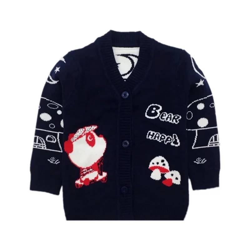 Bear Knitted Baby Sweater Infant Boys Sweater Cardigan Long Sleeve V-Neck Baby Sweater For Girls Autumn Winter Baby Boy Clothing (2)