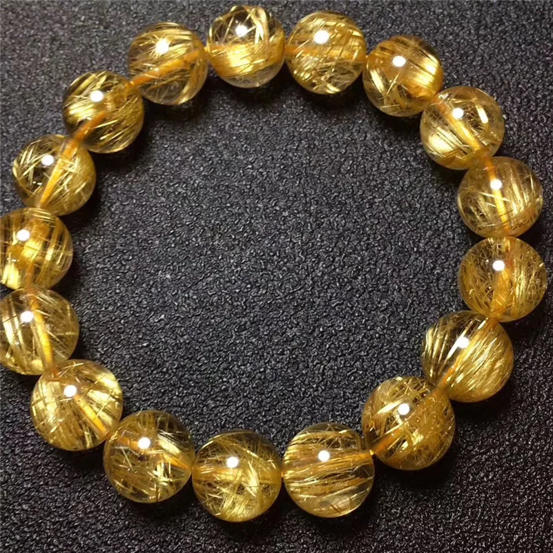 Natural Gold Rutilated Titanium Quartz Bracelet (4)