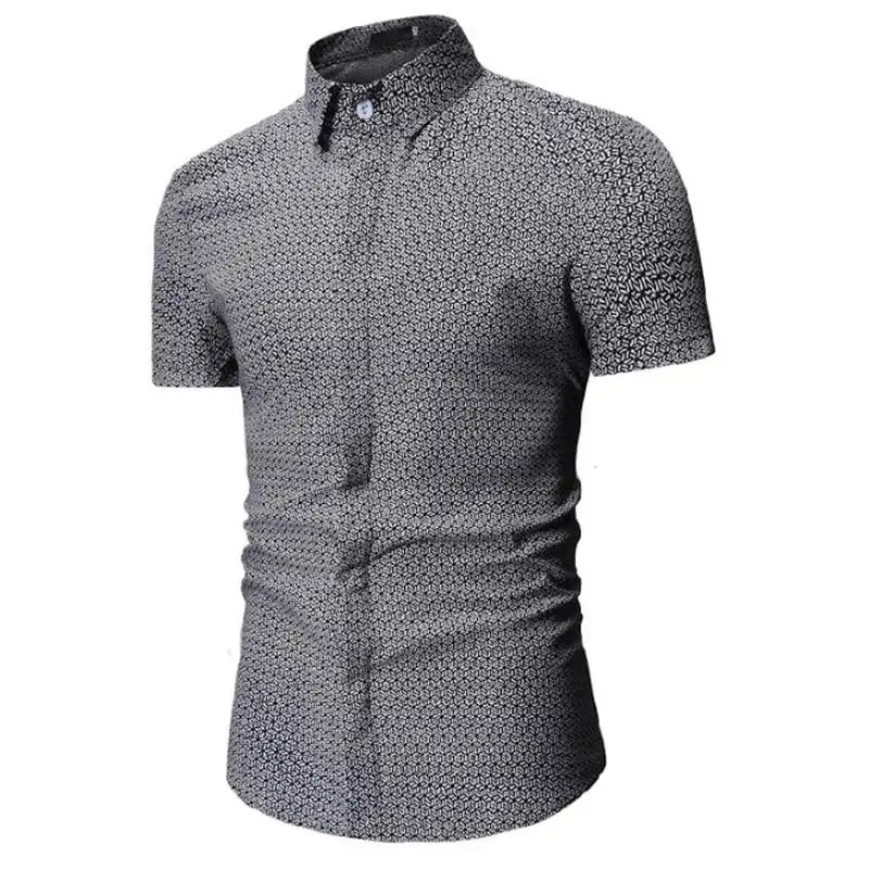 Новые летние мужские рубашки с коротким рукавом slim Fit Camisa Masculina Повседневное мужские рубашки Социальное модные Chemise homme M-3XL