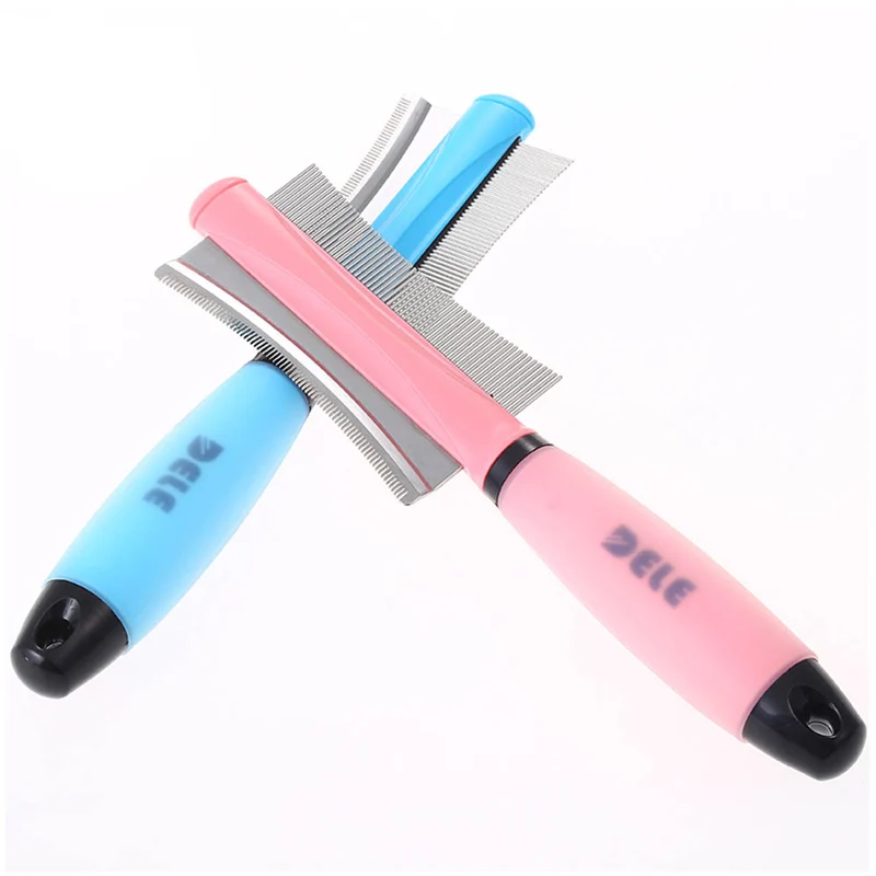 

Dog Cat Removal Hairs Comb Brush Fur Shedding Trimming Blue Pink Dual Purpose Pet Grooming Tool Wholesale