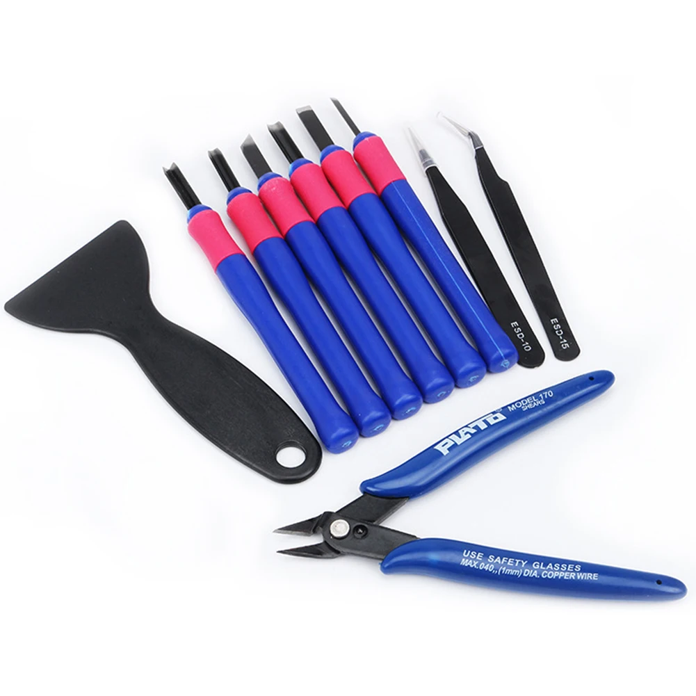 

10pcs Practical Cutting 3D Printer Comfortable Handles Durable Print Repair Tool Accessories Tweezers Set Clip Pliers Plastic