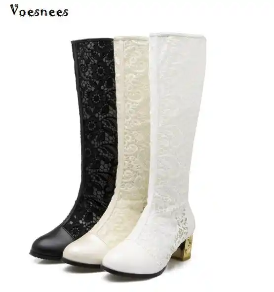 knee length stretch boots