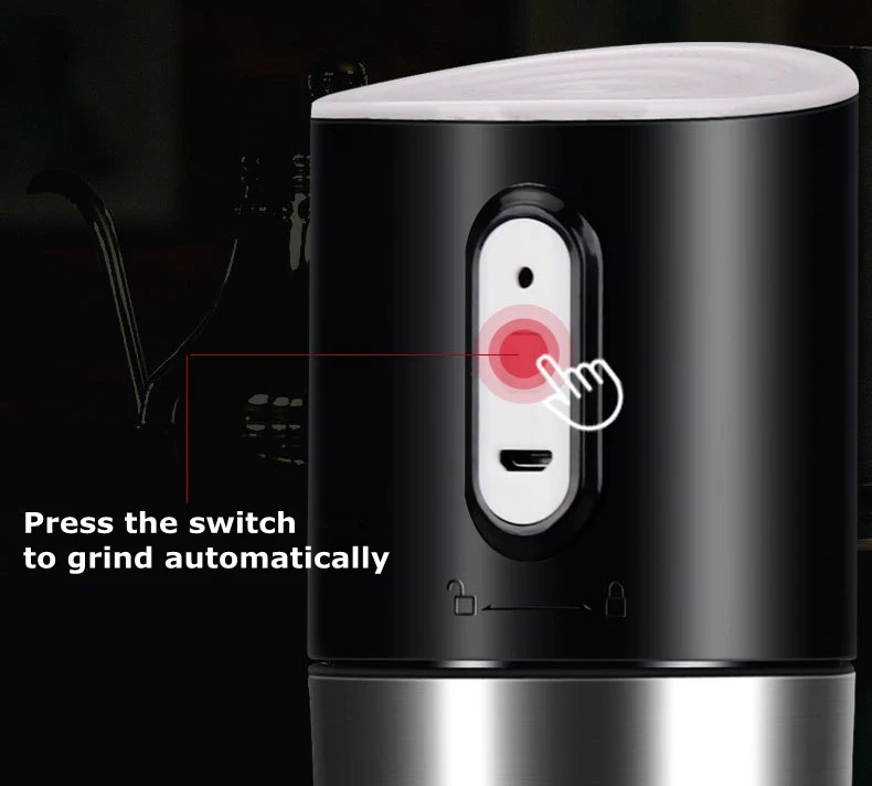 JIQI Портативный мини Кофе машины кофе в зернах для кофеварки Точильщик с фильтром Кофе чашки Зарядное устройство USB приспособление для измельчения