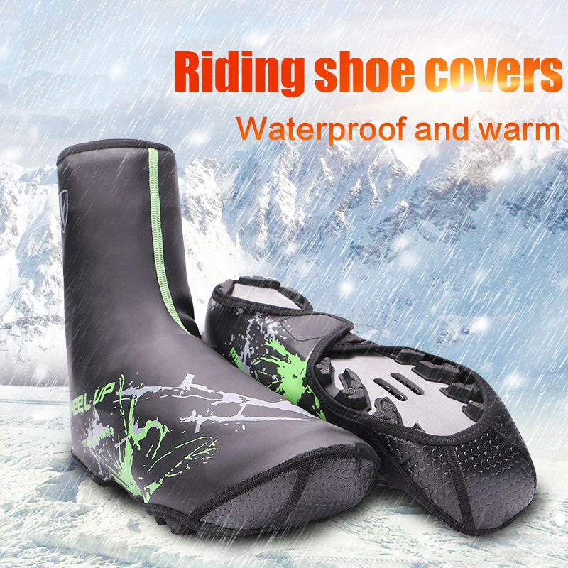 WHEEL UP New winter PU waterproof cycling shoe covers bicycle warm