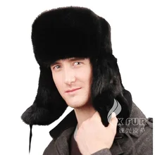 CX-C-26C Подлинная недорогой вибратор-кролик мех зимняя мужская шапка