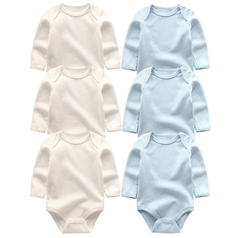 

2019 White Baby Romper Cotton long Sleeve Solid Romper Baby Boy Girl Summer Baby Clothes,Newborn clothing