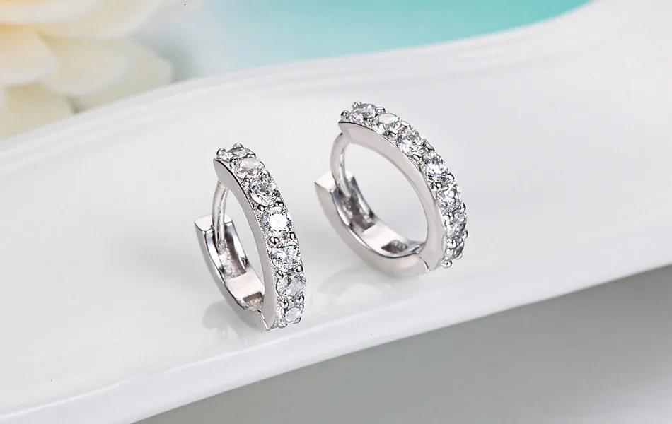 ORSA JEWELS Новое поступление серебряные серьги-шпильки с 0.75ct Сердца и стрелы Огранки Циркония Кристалл женские серьги серебро OE107