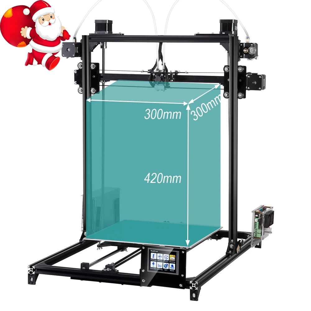 2019 Flsun مطبوعة كبيرة الحجم I3 3D طابعة 300x300x420 مللي متر السيارات التسوية نظام طارد مزدوج Diy كيت 3.2 بوصة تعمل باللمس