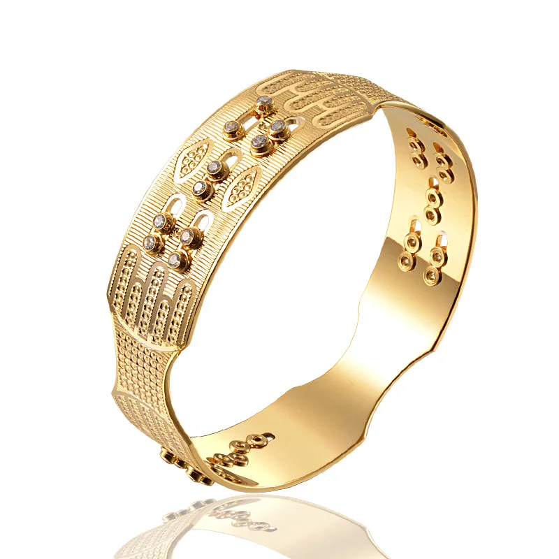 OMHXZJ персональный модный OL женский праздничный свадебный подарок золотой геометрический 18KT золотой браслет на запястье BR206