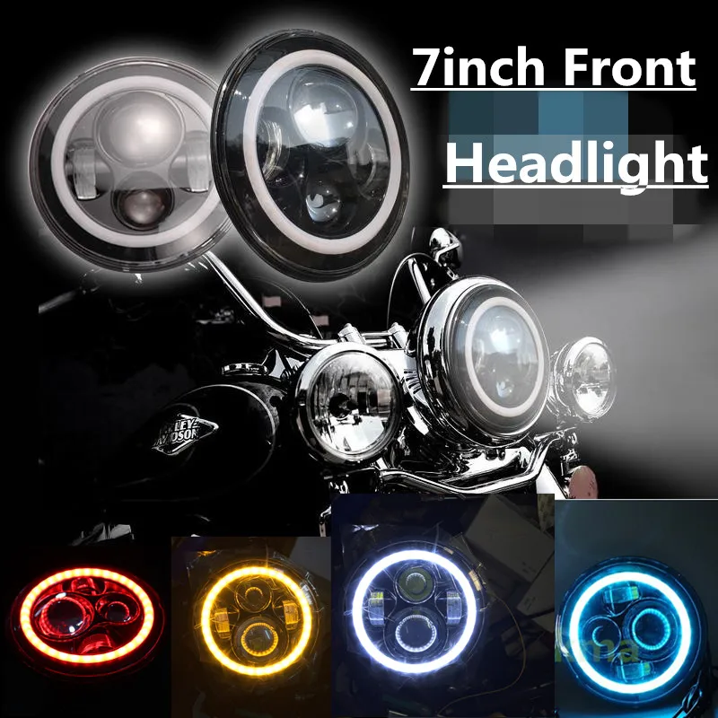 

1PCS FOR Harley Davidson Hi/Lo Beam DRL Angel-Eye light 7" Motorcycle LED Headlamp, 7" led headlight, 7inch Round headlight