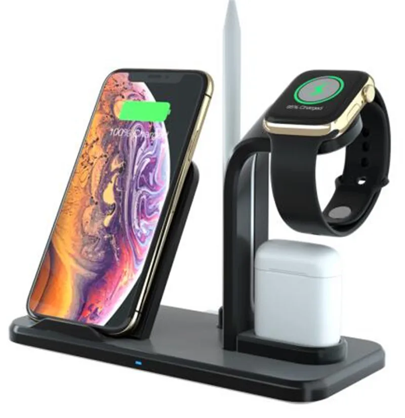 

N35 4-in-1 Qi Wireless Charger for IPhone/AirPods/Watch/Apple Pen Quick Charging Station Charging Bracket Phone Holder