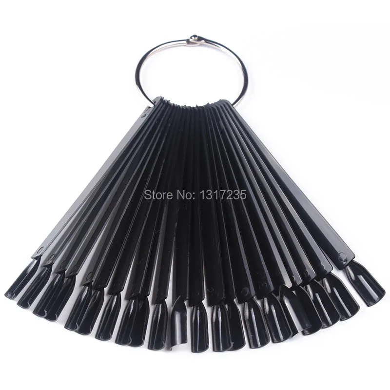 

50Pcs/Lot Fan-Shaped Nail Art Display with Ring Handle Chart for Polish Gel Display Tool JT153