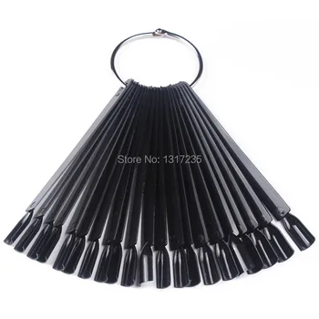 

50Pcs/Lot Fan-Shaped Nail Art Display with Ring Handle Chart for Polish Gel Display Tool JT153