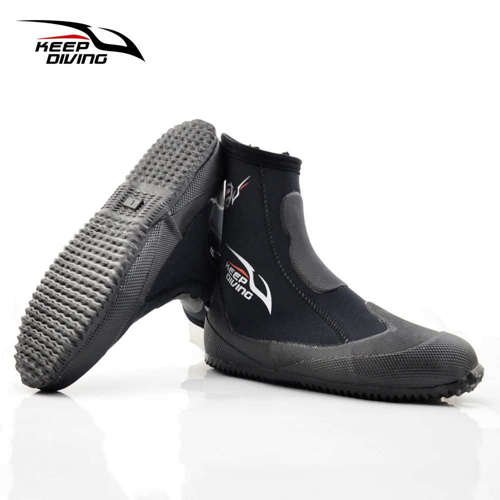 Mantener buceo de 5 MM zapatos de neopreno elástico alto buceo botas zapatos para la pesca submarina Kyaking Snorkeling surf