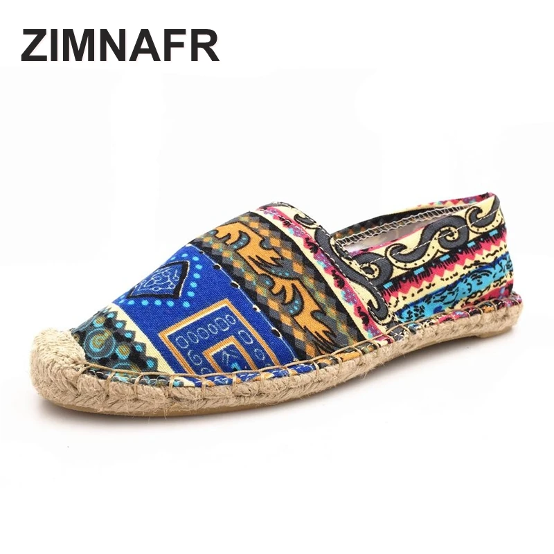 2017 ZIMNAFR brand Casual shoes female national wind hand painted color sewing comfortable breathable fashion flat