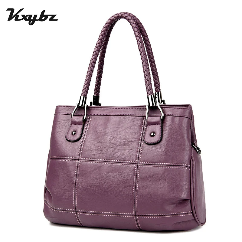 

KXYBZ Plaid Stitching Designer Women Handbags High Quality PU Leather Tote Bags Patchwork Female Crossbody Bags Fashion K2036