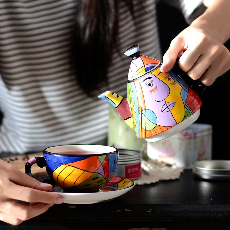 8 pcs hand painting ceramic tea for two sets afternoon tea set gifttea