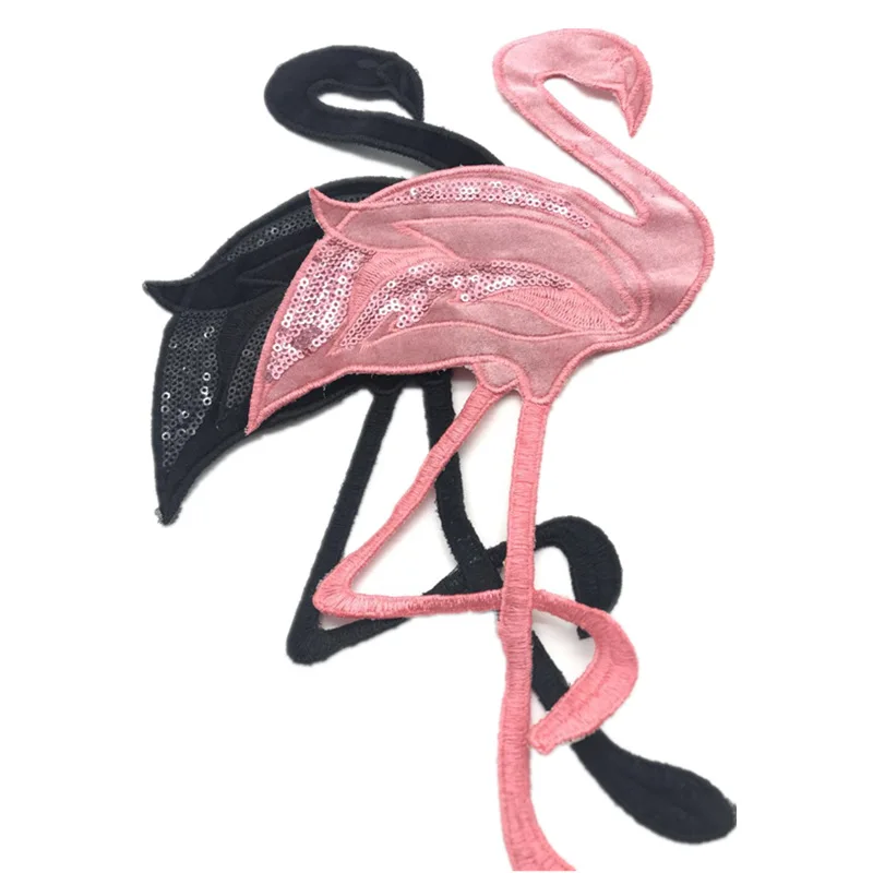 GODIER вышивка большой Фламинго журавль ткань значок вышивка патч бисер вышивка значок аксессуары для одежды