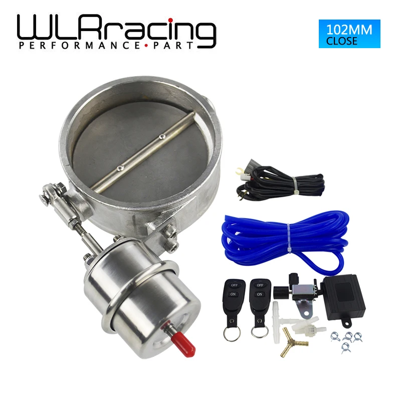 

WLR RACING - NEW vacuum Activated Exhaust Cutout 4'' 102MM Close Style with ROD with Wireless Remote Controller Set