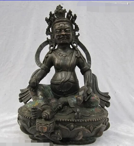 

shitou 002347 Tibet Cloister Pure Bronze handwork made cloisonne Yellow Jambhala Buddha Statue