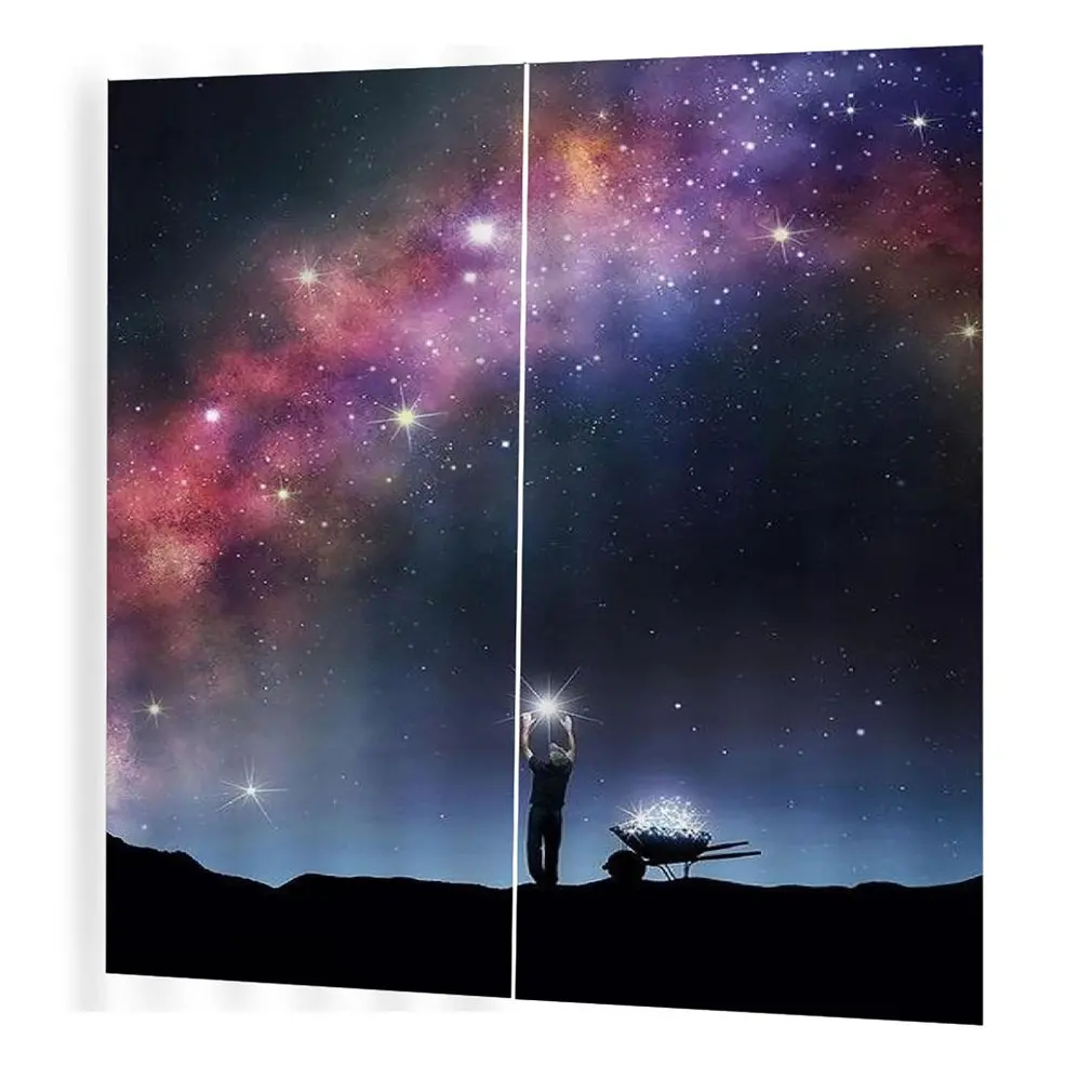 

Star sky Prints Curtains Room 3d Curtain Window Drapes BJQ-1280(2)170*200cm Trendy Living Room Bedroom Blackout