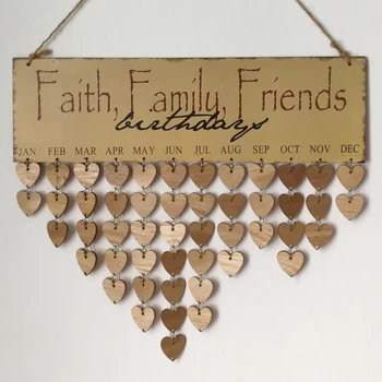 

Vintage Country Style Retro Big Faith Family Friends Wall Decoration Craft Large Hanging Calendar Shabby Chic Home Decor JM00875