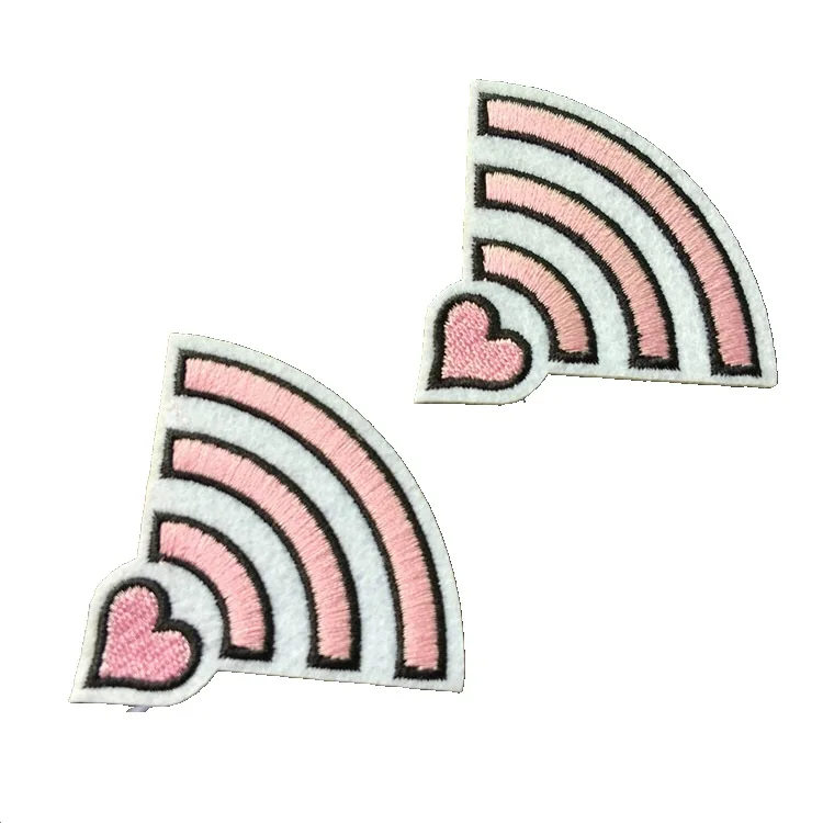 5 шт. розовое сердце WI-FI вышитые патчи для одежды пальто обувь художественного