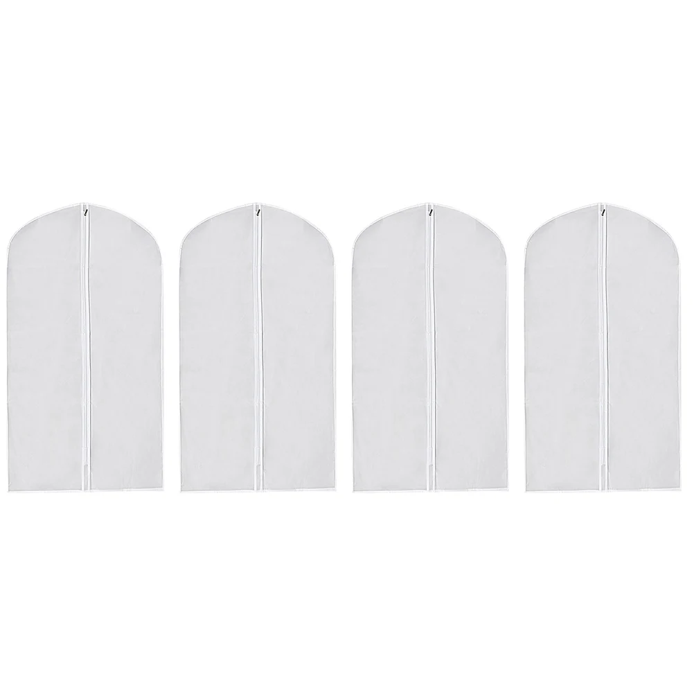 

4 Pcs Clothes Dust Cover Thicken Transparent Clothes Storage Bag Suit Protector Garment Cover Bag for Home Travel Business Trip