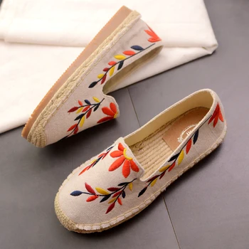 

Korean Version Of The New Spring Embroidery Flower Fisherman Shoes Female Hemp Straw Flat Women Shoes Nice Spring Women Shoe