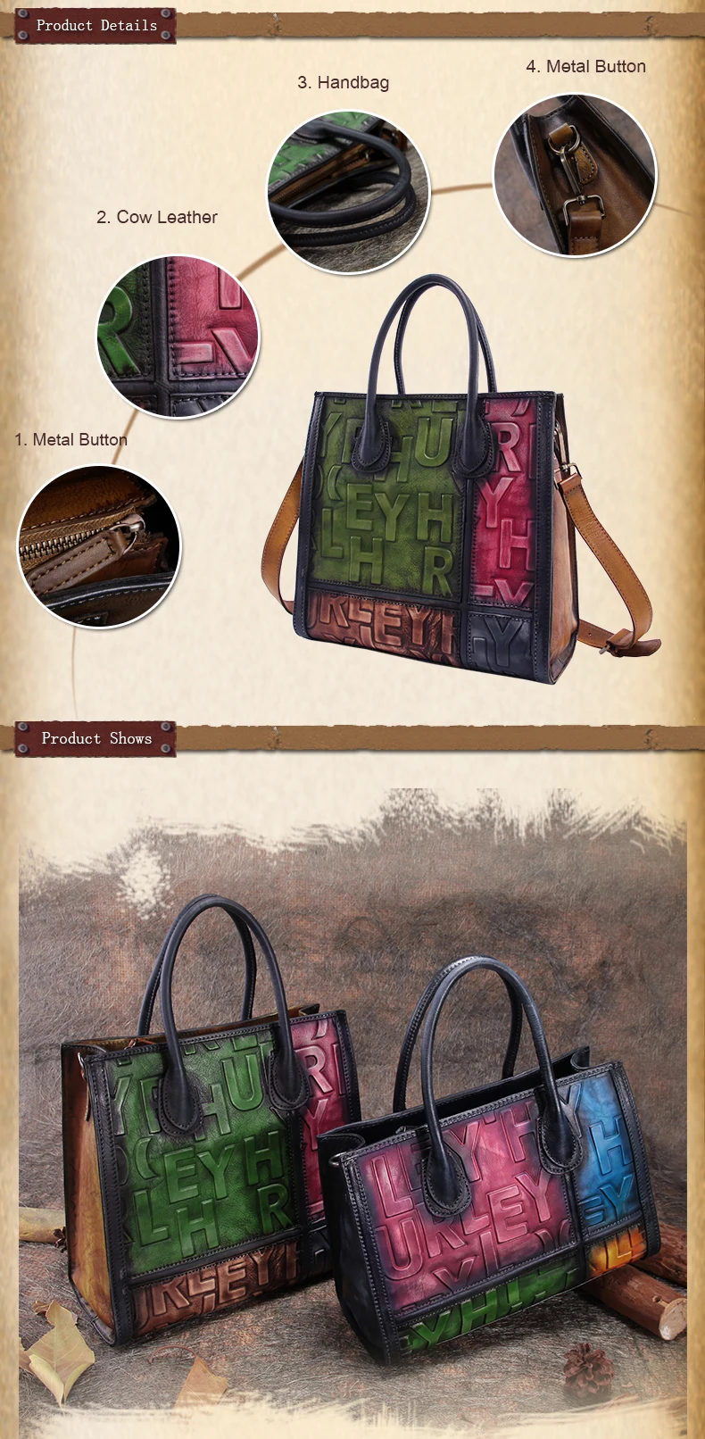 Женская сумка с вышивкой из натуральной кожи с верхней ручкой, сумки на плечо ручной работы из коровьей кожи, сумка-мессенджер с английскими буквами