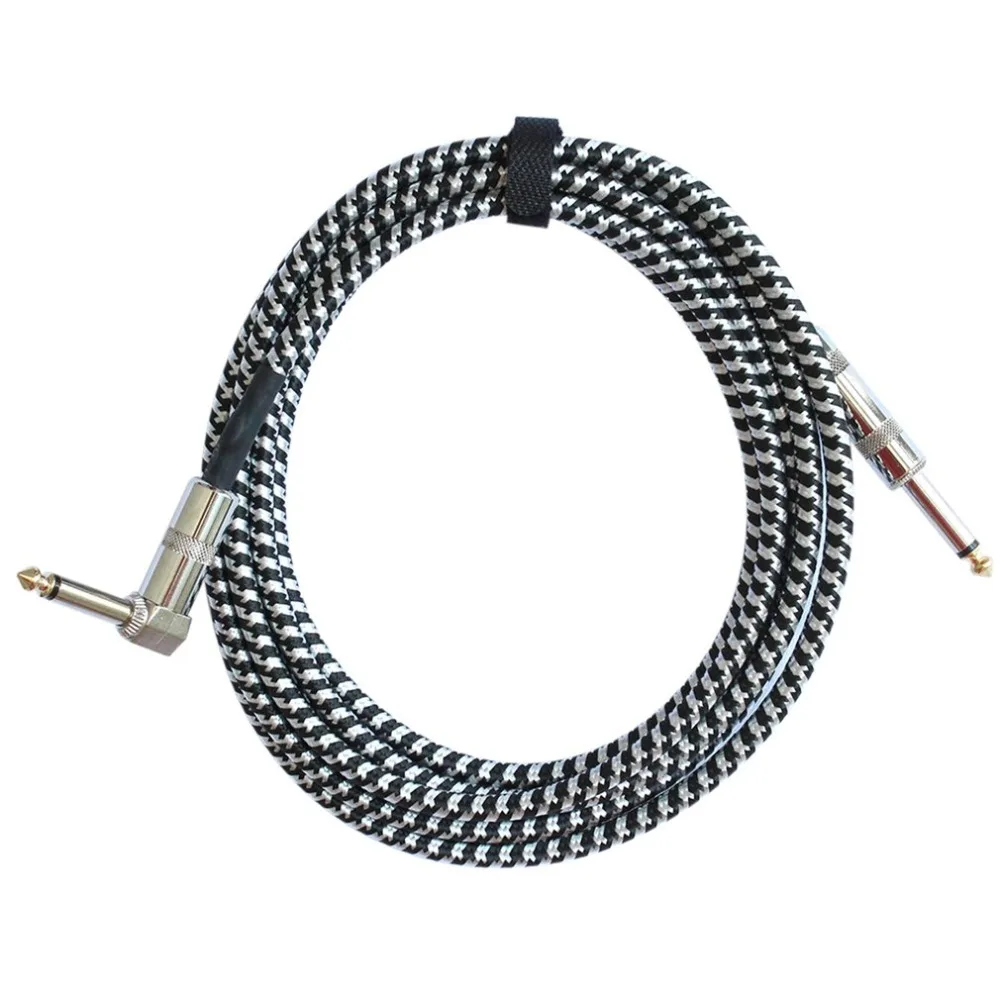 Mono Jack Guitar Cable Audio Male to Male Cable Wire Cord Knitting Copper 6.35mm Straight Plug For Electric Instruments