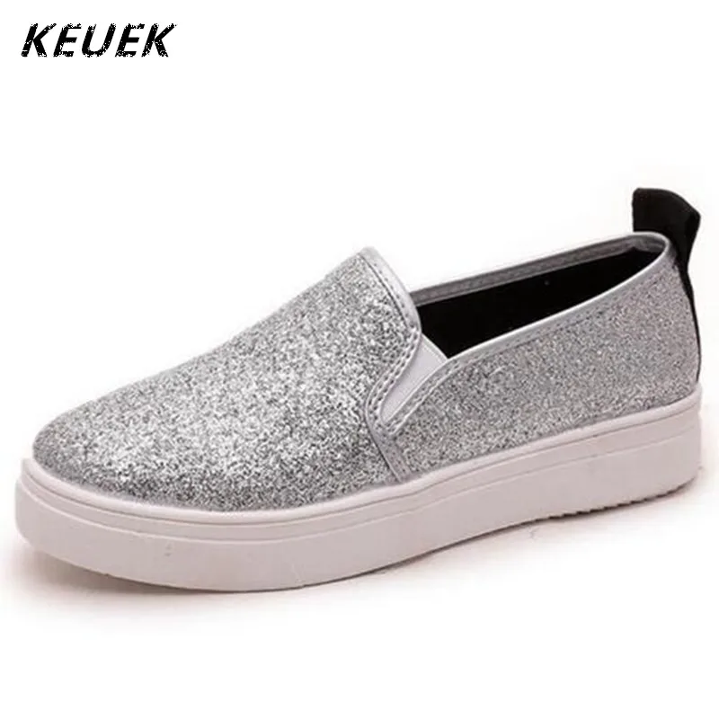 

Spring Summer Women Loafers Fashion Sequined Cloth Comfortable Slip On Flats sapato feminino Female Casual shoes 022