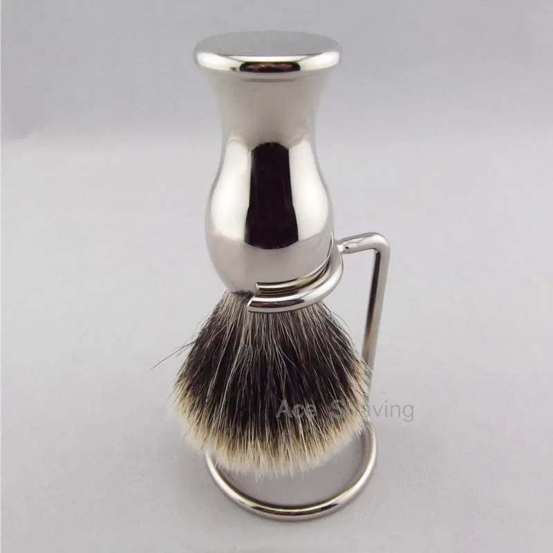 Silvertip/лучшие Badger Hiar щетка для бритья нержавеющая металлическая ручка подставка держатель аксессуары для парикмахерской - Цвет: Finest Badger Hair