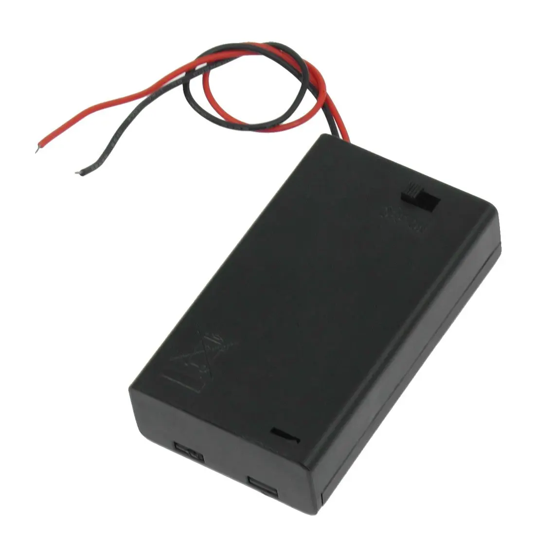 EDT-Two Wire Leads ON/OFF Switch Black 3 x 1.5V AAA Battery Holder Case w Cover |