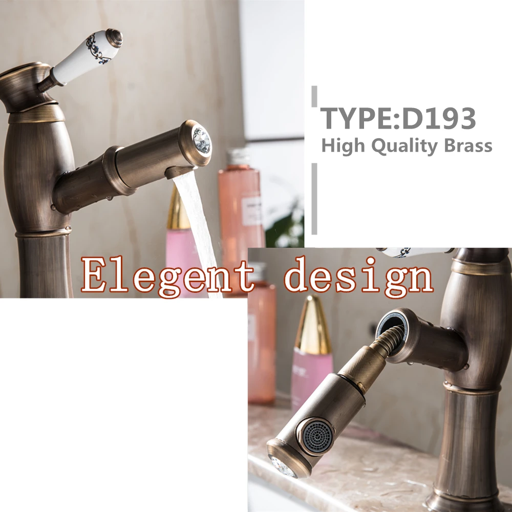 Basin Faucet Single Handle Pull Out Kitchen Tap Single Hole Handle Swivel 360 Degree Water Mixer Tap Mixer Tap Torneiras Mci6_