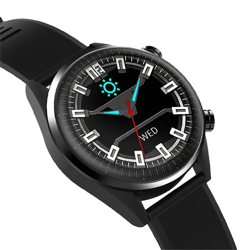 Смарт-часы 4G Nano sim-карта монитор сердечного ритма Smartwatch Amoled экран gps wifi шаги смарт-наручные часы для IOS Android - Цвет: Черный