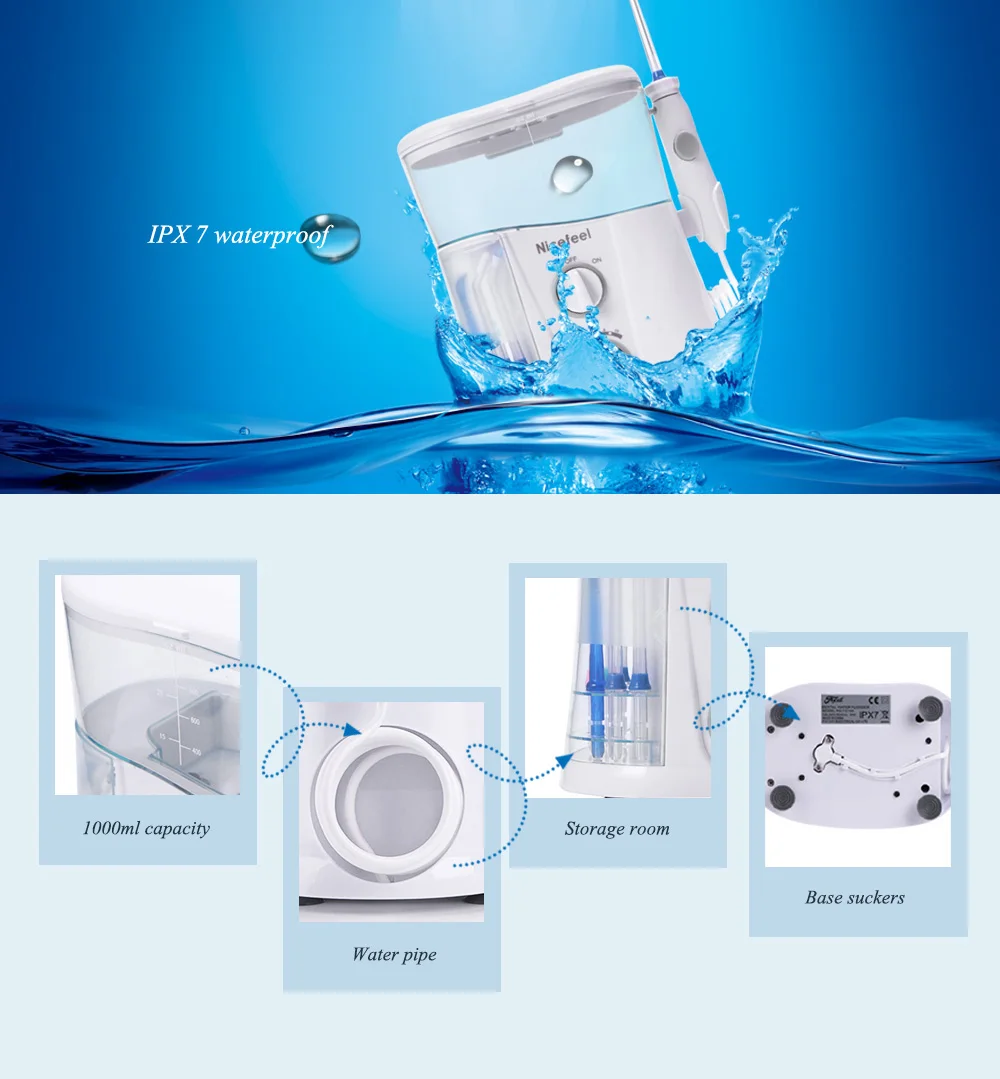 Nicefeel Flosser Dental Water Jet Irrigador Oral Care Dentes Série Fc188g 5 High Quality Beleza e saúde