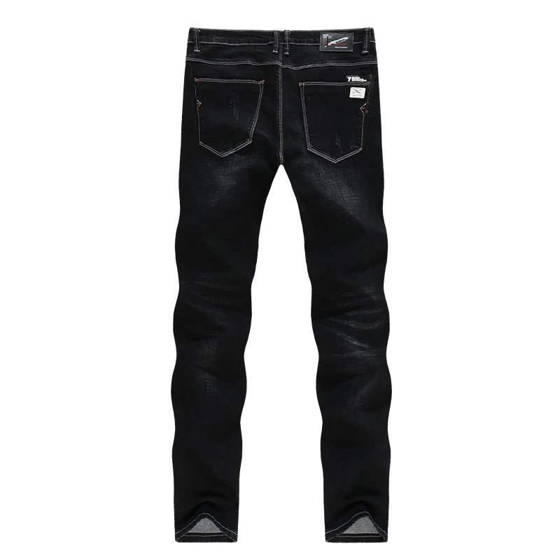 KSTUN Jeans for Men Famous Brand Black 2018 Winter Stretch Business Casual Slim Fit Male Straight Classic Trousers High Quality 