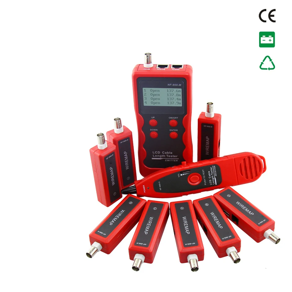 

Free Shipping! NOYAFA NF-868W Cable Length Tester Tracker Phone LAN BNC Network Finder USB RJ11RJ45 WireTracer