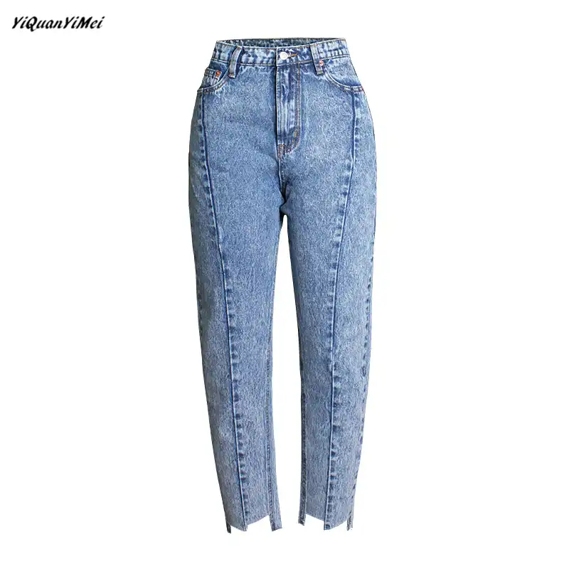 calça jeans cintura alta boyfriend