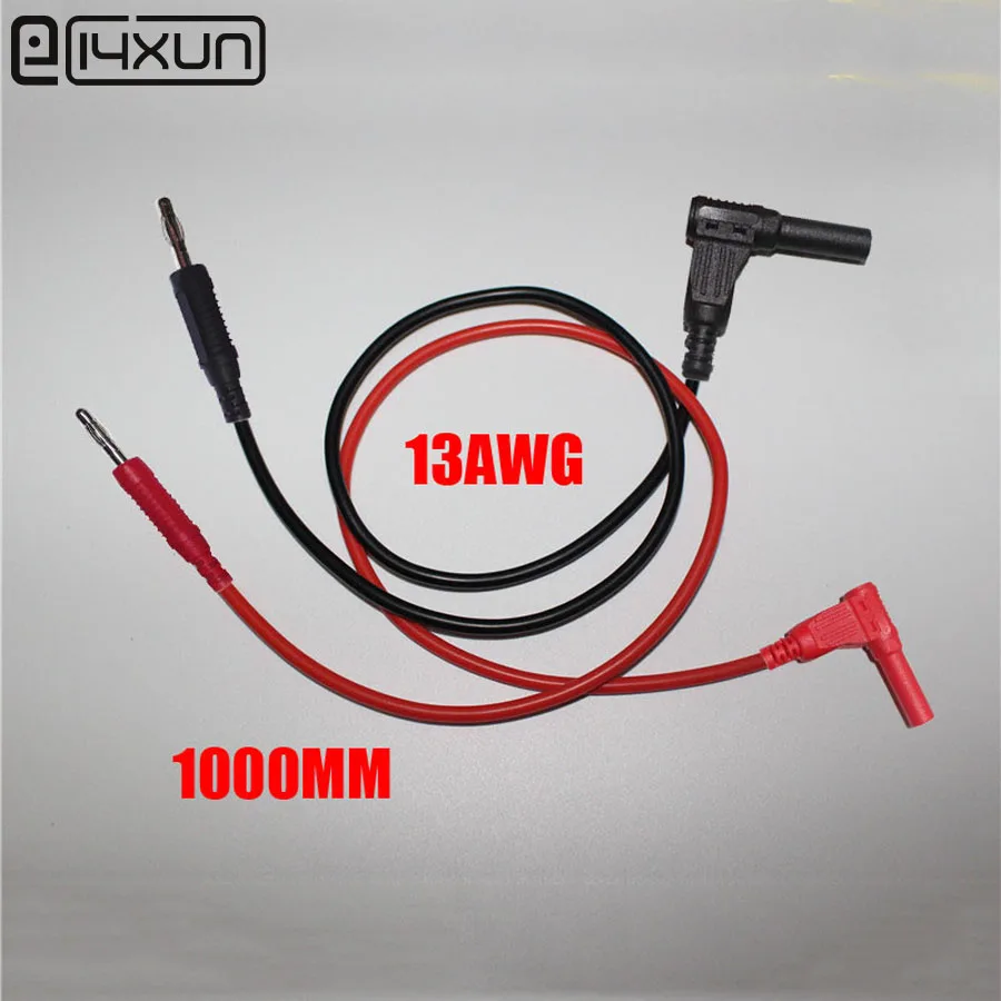 2pcs 1.0M multimeter extension test leads with 4mm shrouded plug and 90