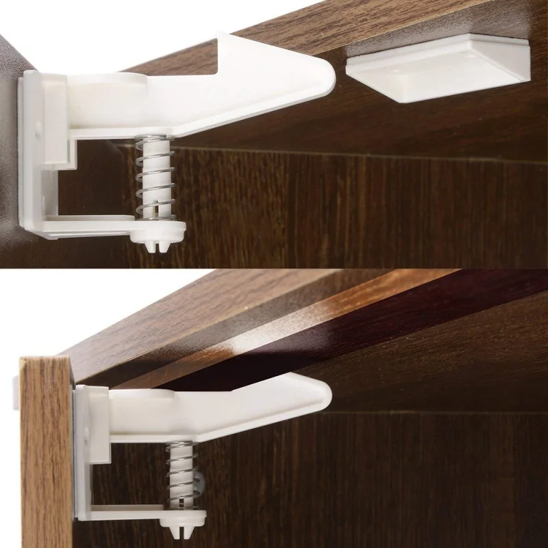 

Spring Safety Locks Baby Safety Cabinet Lock Children Protection Kids Drawer Locker Baby Security Cupboard Lock D1 Decor