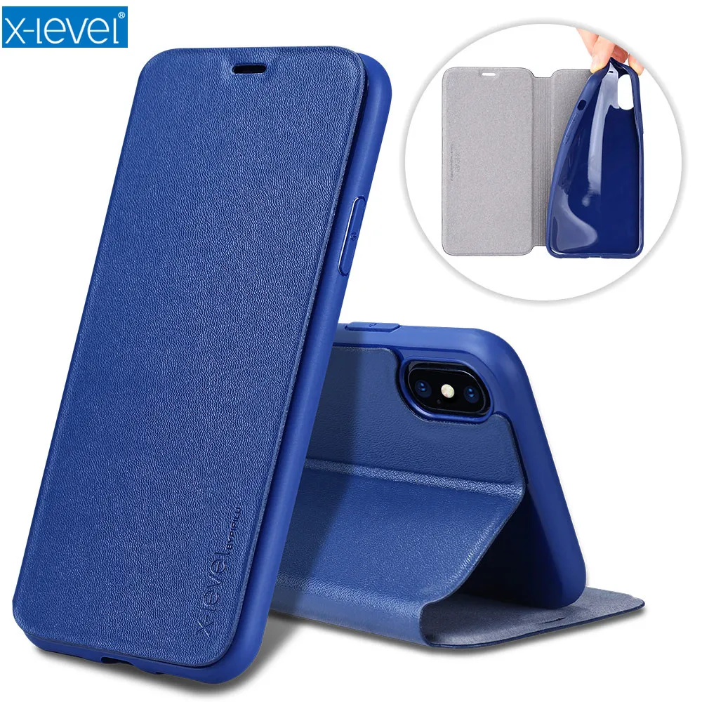 X level Flip Case For iPhone X XS MAX Shockproof Luxury Leather Ultra