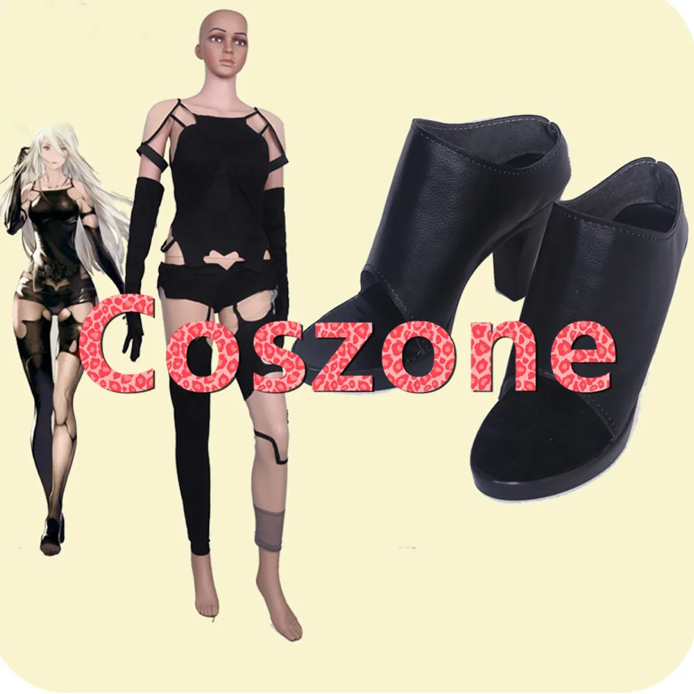 NieR Automata YoRHa Type A No.2 A2 Black Cosplay Shoes (4)