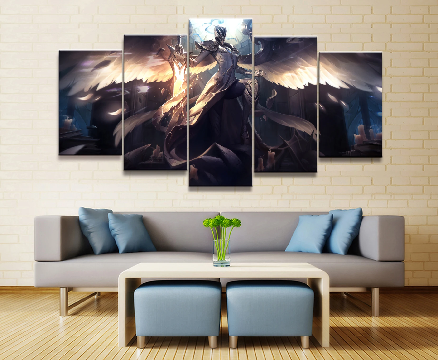 Waliicorners 5 Panel LOL League of Legends Kayle Game Canvas Printed Painting For Living Room Wall Art Decor HD Picture Artworks Poster 8